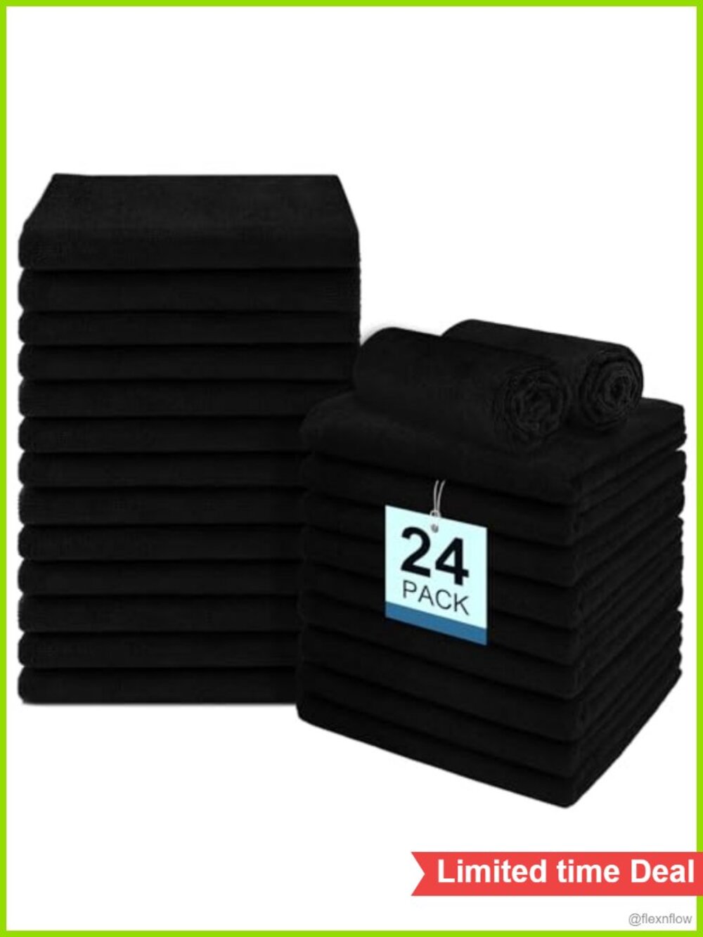 24 Pack Microfiber Salon Hand Towels 16x27 Quick Dry Absorbent Washcloths Bath
